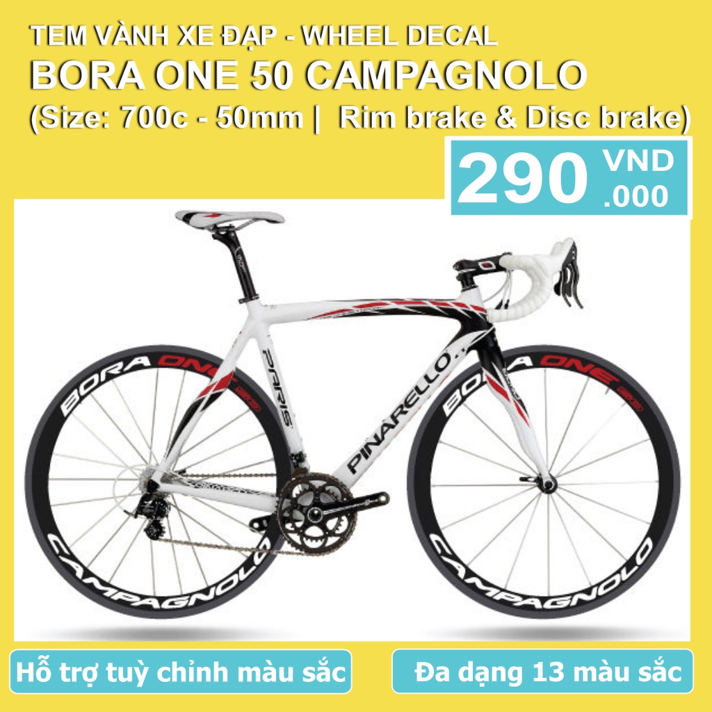 Tem decal dán vành niềng xe đạp đua ROAD BORA ONE 50 CAMPAGNOLO | Wheel decal