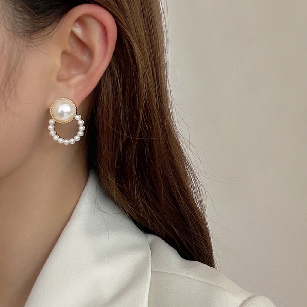 Bộ Khuyên Tai Ngọc Trai Phong Cách Pháp Sang Trọng 925 2023