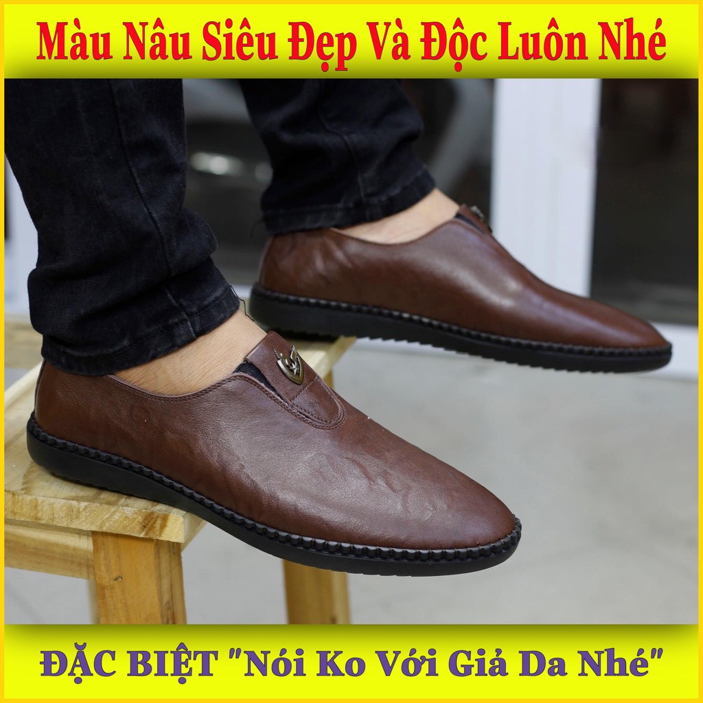 [Siêu Sale]Giày Lười Nam Cao Cấp Chất Liệu Da Bò Nguyên Tấm Thiết Kế Mới Lạ Trẻ Trung Gl023 | BigBuy360 - bigbuy360.vn