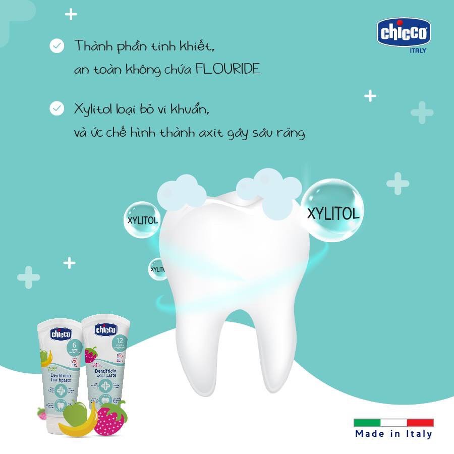 [DATE 2026] Kem đánh răng Chicco cho bé 6M+ và 12M+ (CHECK DATE HÌNH CUỐI)