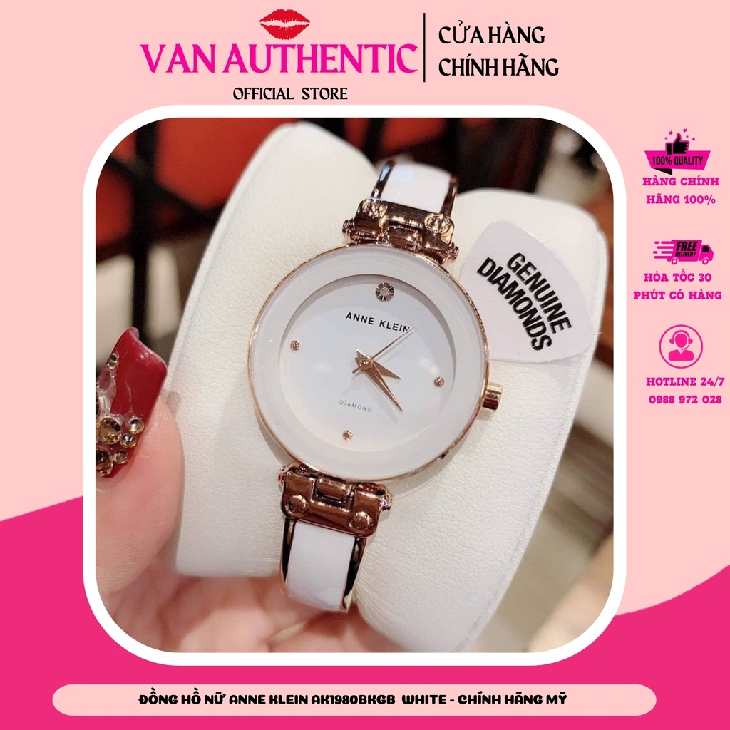 Đồng Hồ Nữ Anne Klein Vàng Hồng Mặt Trắng- AK1980WTR- TRẮNG