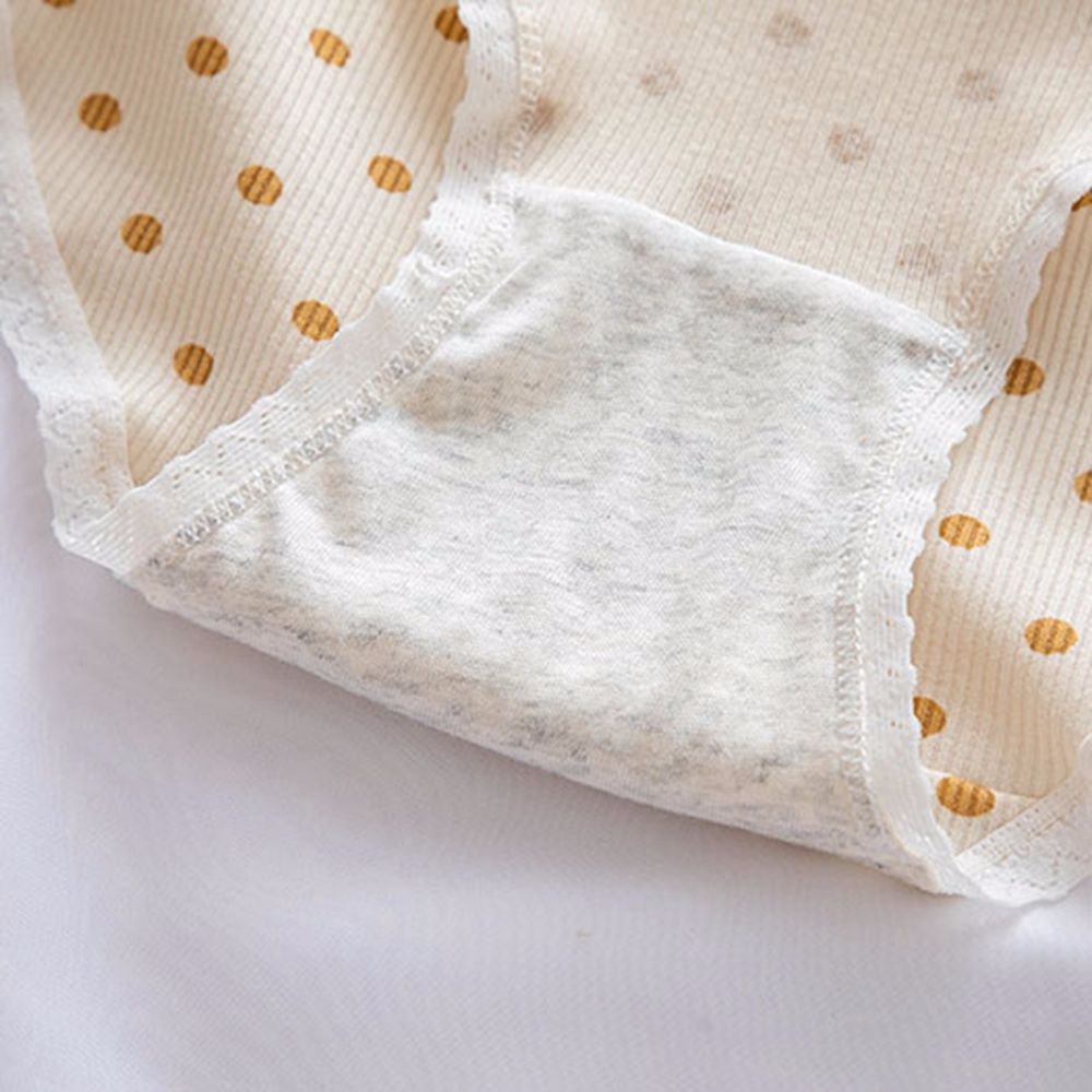 Quần Lót Nữ Viền Ren Họa Tiết Chấm Bi Chất Liệu Co Giãn Thoáng Khí Mềm Mại Phong Cách Hàn Quốc