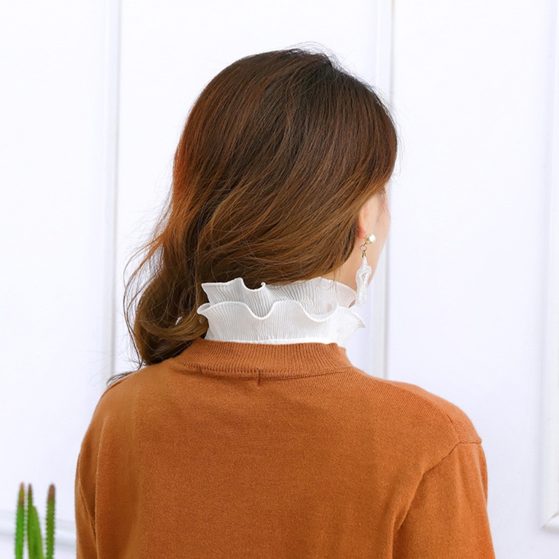 Set 2 áo sơ mi giả cổ đứng cài nút tay áo giả có thể tháo rời cho nữ