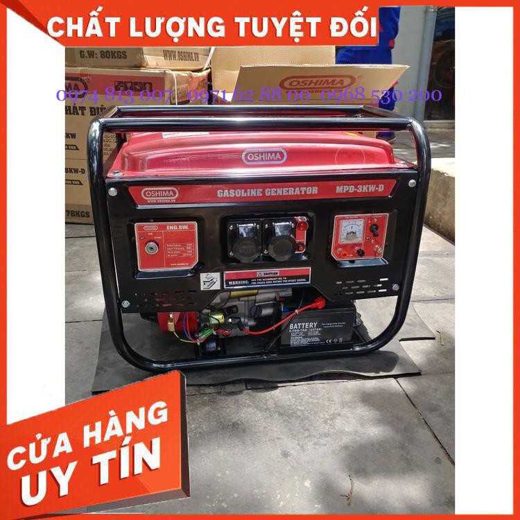 Máy phát điện 3kw chạy xăng đề nổ oshima, máy phát gia đình 3kw chạy xăng Giá cực Rẻ