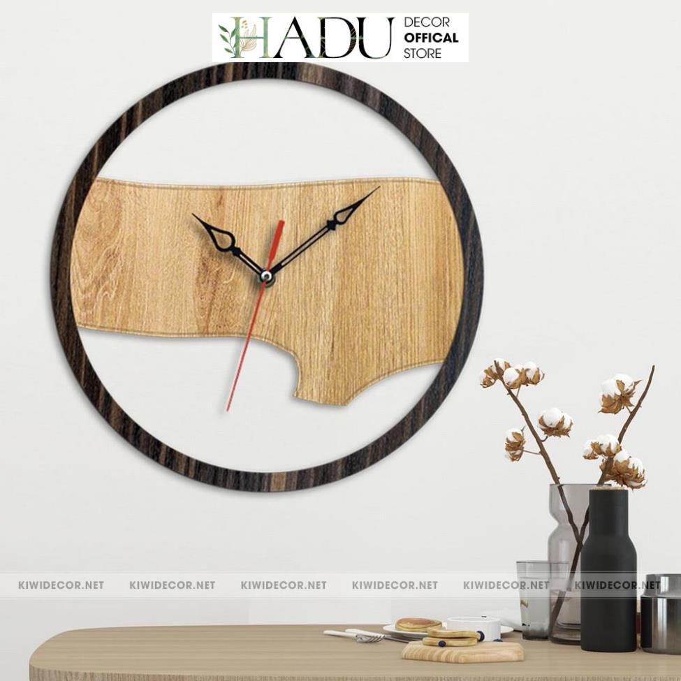 Đồng Hồ Treo Tường Gỗ Kim Trôi, Decor Phong cách Vintage Độc Đáo, Trang Trí, Quán Cafe, Homestay - HaduDecor