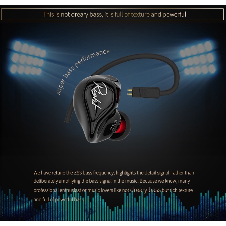 Tai nghe nhét tai có dây KZ ZS3 1DD AS10 BA10 ES4 âm thanh hifi chống ồn