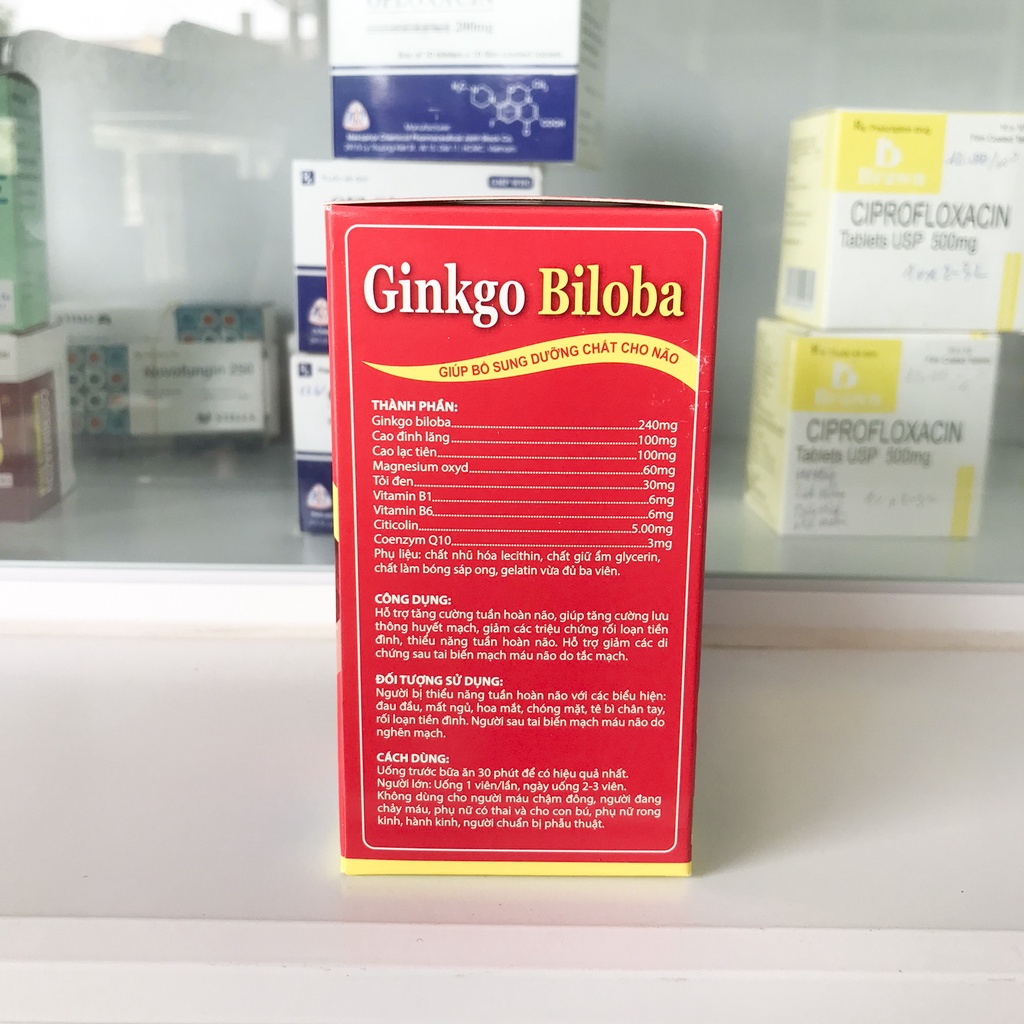Viên uống bổ não GINKGO BILOBA  hộp đỏ - tăng cường tuần hoàn máu não