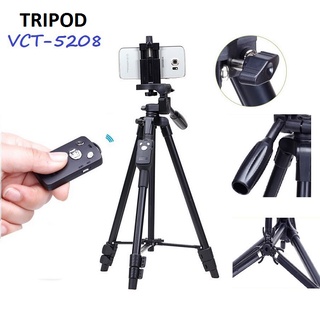 Chân giá đỡ Tripod chuyên nghiệp VCT- 5208 hỗ trợ chụp ảnh kèm Remote bluetooth