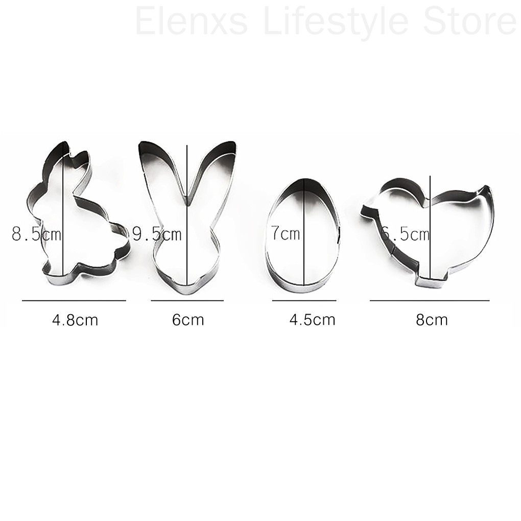 Set 4 Khuôn Cắt Bánh Quy Bằng Thép Không Gỉ