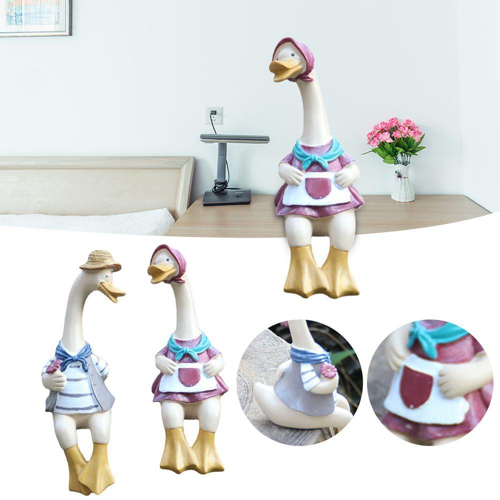 WATTLE Mô Hình Cặp Đôi Vịt Handmade Bằng Nhựa Resin Trang Trí Ban Công / Sân Vườn
