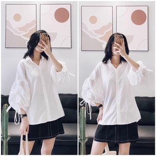 Áo sơ mi trắng tiểu thư ,Áo sơ mi nữ cổ bèo tay ao_babydoll