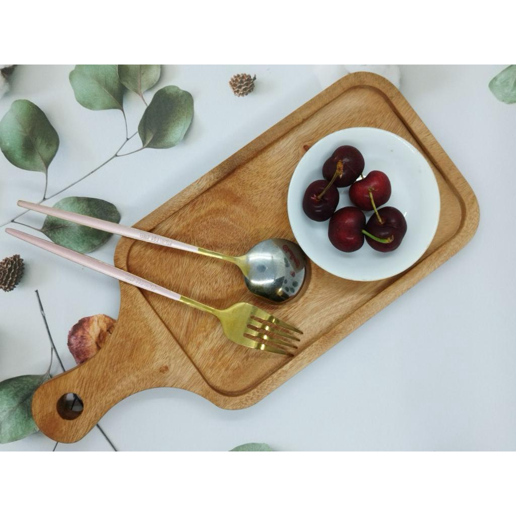Khay Gỗ Đựng Đồ Ăn Có Tay Cầm, Bưng Bê, Khay Decore Gỗ Sà Cừ Nguyên Khối Chắc Chắn Chịu Nước Tốt - Chính Hãng Cmart Home