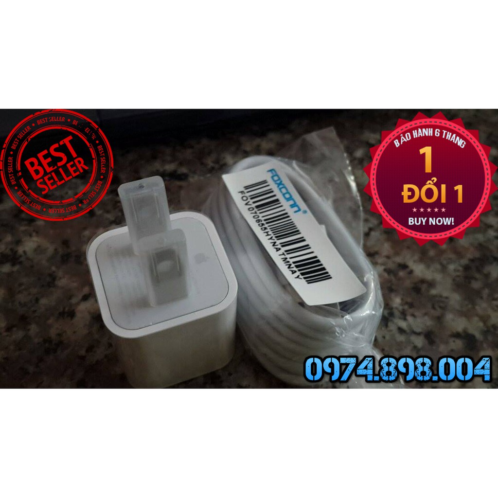 [nhập mã MINH80K giảm giá 80k] Combo củ+cáp sạc Iphone 5/6/6+/7/7+ chính hãng foxconn
