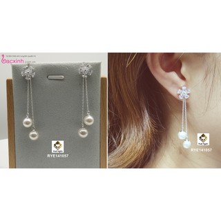 Bông tai bạc Ý 925 Bạc xinh Huệ Ngân - Hoa đẹp RYE141057