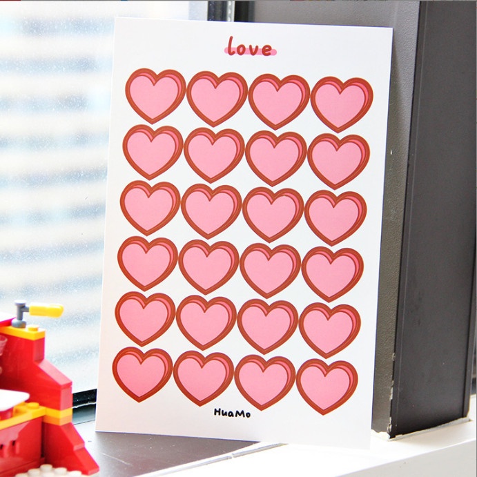 Bảng 24 miếng dán sticker đánh dấu trang dán dính giấy note mèo thỏ dễ thương BAG U STO055