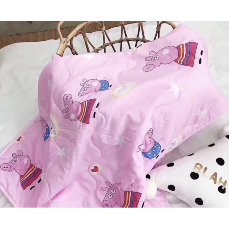 Chăn Điều Hoà Chăn Cho Bé Đi Học -Chăn Cotton Hình Ngộ Nghĩnh Khổ Rộng 1.1m*1.4m