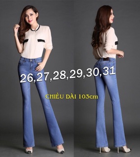 QUẦN JEAN ỐNG LOE LƯNG CAO 1 NÚT
