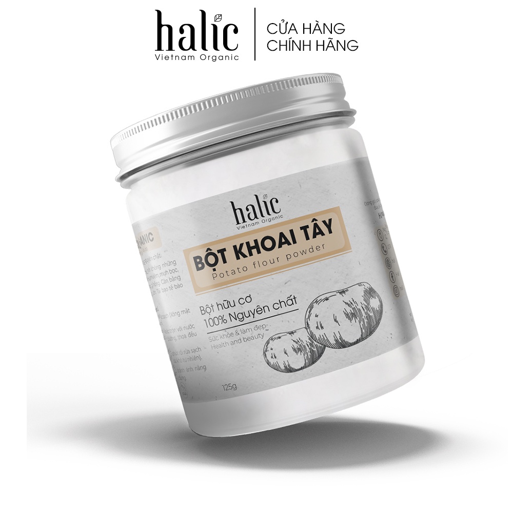 Tinh bột Khoai Tây đắp mặt nạ nguyên chất Halic Organic 125G dưỡng trắng da, tẩy da chết và dưỡng ẩm hiệu quả