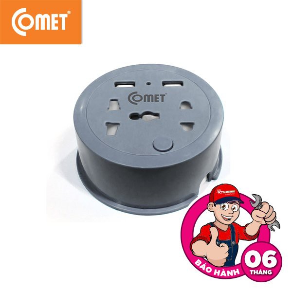 [Mã BMBAU50 giảm 7% đơn 99K] Ổ cắm điện du lịch Comet CES9111 dây dài 1m, 2 ổ USB, 1 ổ 3 chấu, 1 ổ 2 chấu