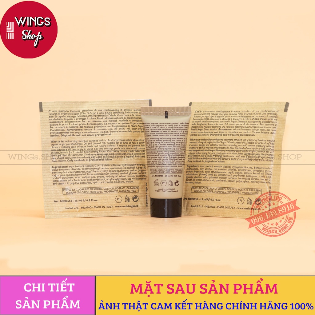 Set gội xả Nashi mini 15ML+ hấp 20ML | Wings Shop