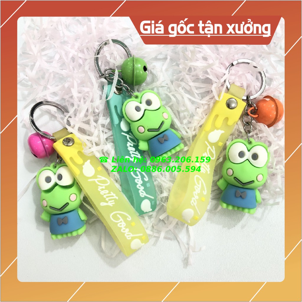 [SIÊU CUTE] Móc Chìa Khóa Ếch Xanh Kèm Chuông Lắc Thời Thượng