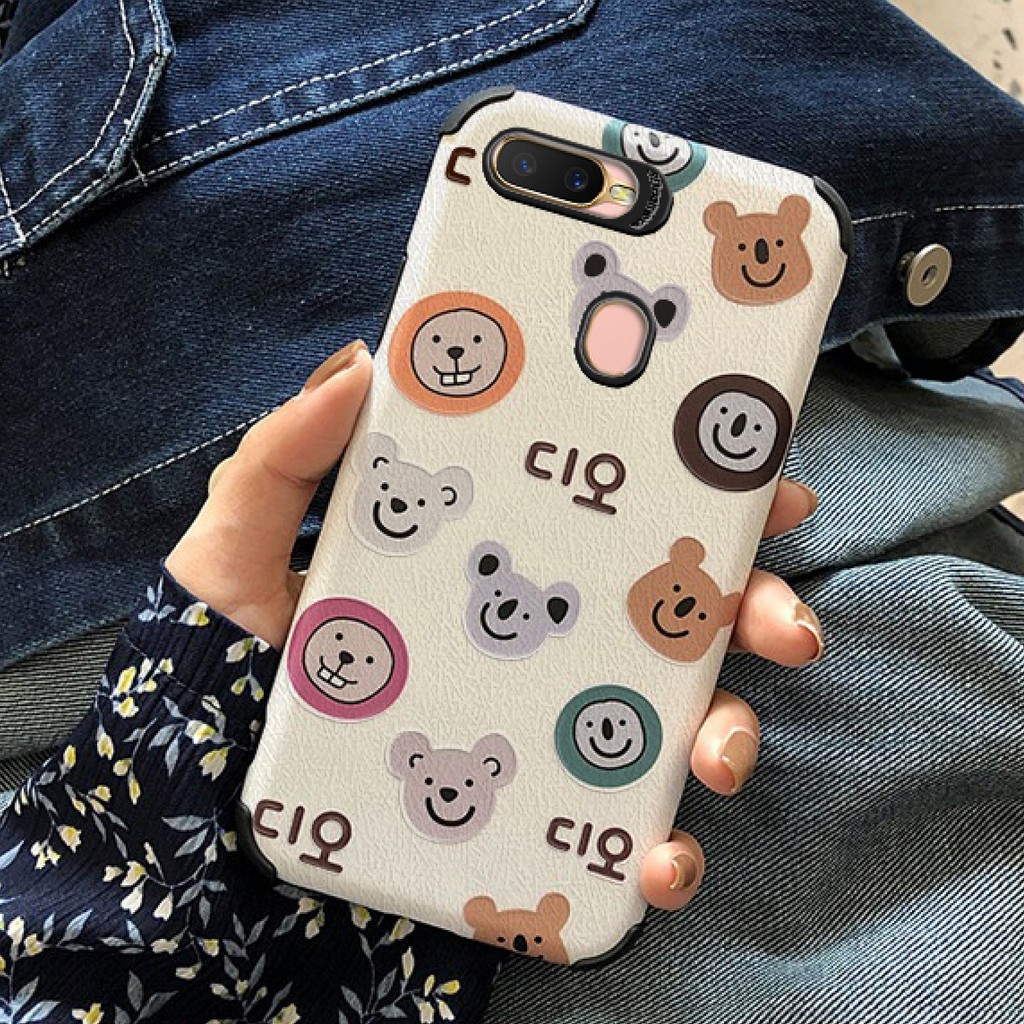 Ốp Lưng Da IMD Bear Cartoon - R030