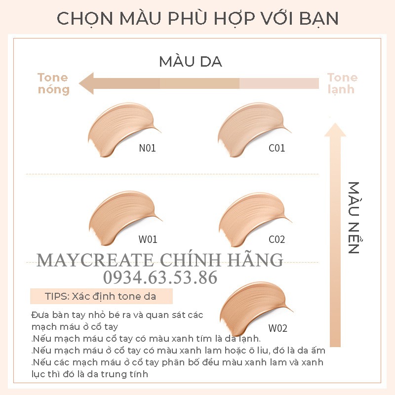Phấn Nền Che Khuyết Điểm Dạng Lỏng Maycreate Hàng Nội Địa Trung. | BigBuy360 - bigbuy360.vn