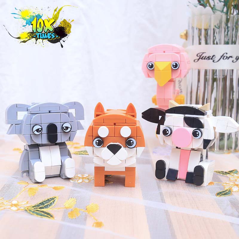 Lego 3d thế giới động vật dễ thươ giáo dục trẻ nhỏ nhận biết về các con vật chim, gấu, sóc, chó, cáo,... quà tặng trẻ em