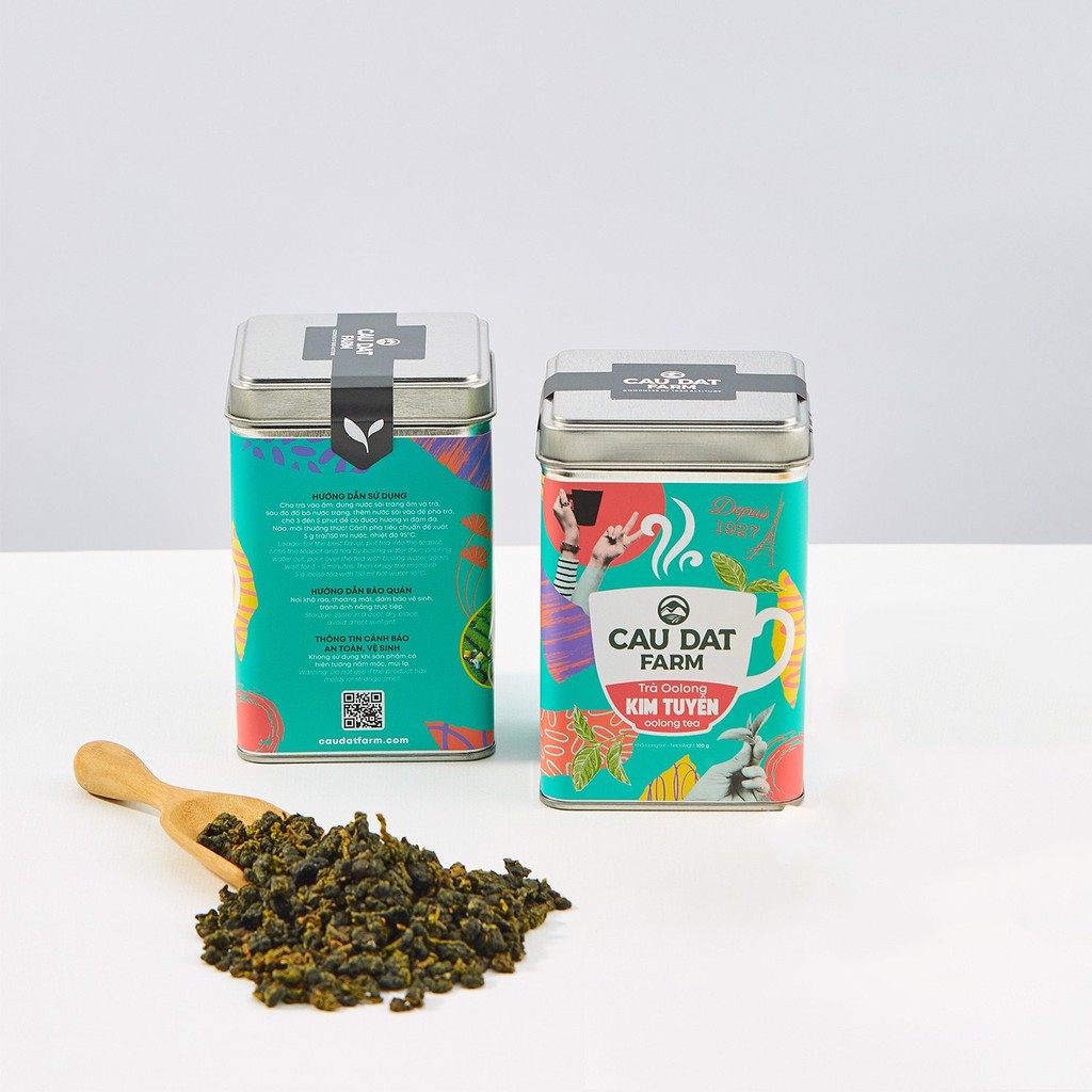 Trà Oolong Cầu Đất Farm hộp thiếc 100g