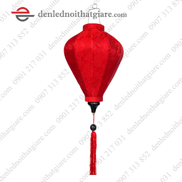 Đèn lồng HỘI AN vải lụa 60cm kiểu củ tỏi 100F60
