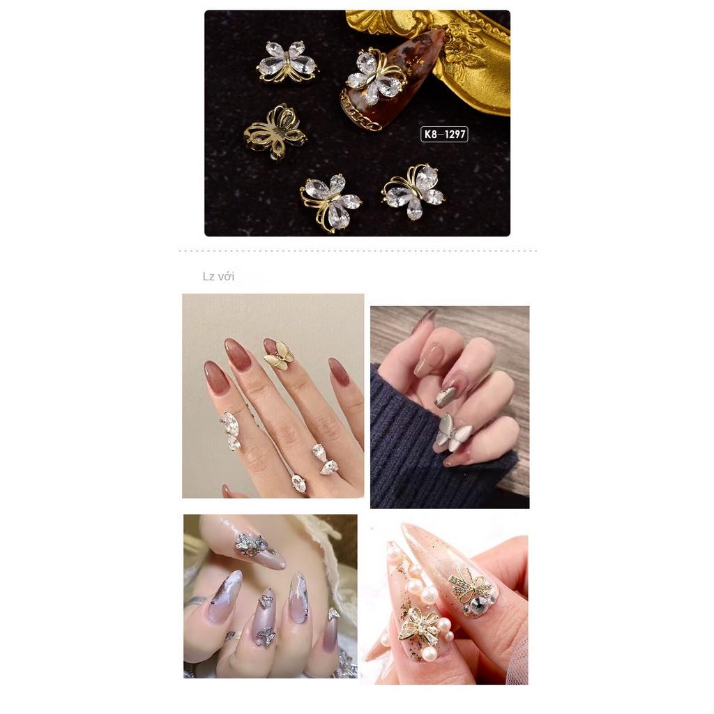 Phụ Kiện Trang Trí Móng Tay Nghệ Thuật Hình Bướm Và Nơ Sang Trọng