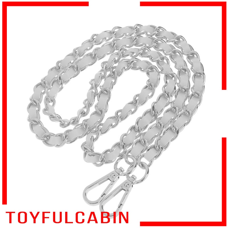 Dây Xích Đeo Túi Xách / Đeo Chéo Bằng Kim Loại + Da 0cm Thay Thế