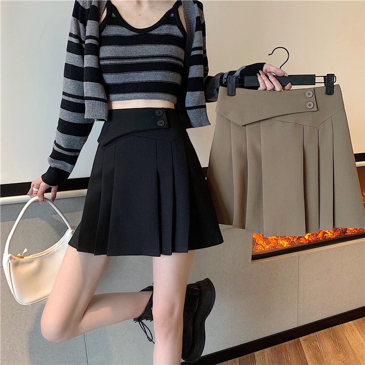 Chân váy xếp li lưng cao thiết kế đơn giản thời trang