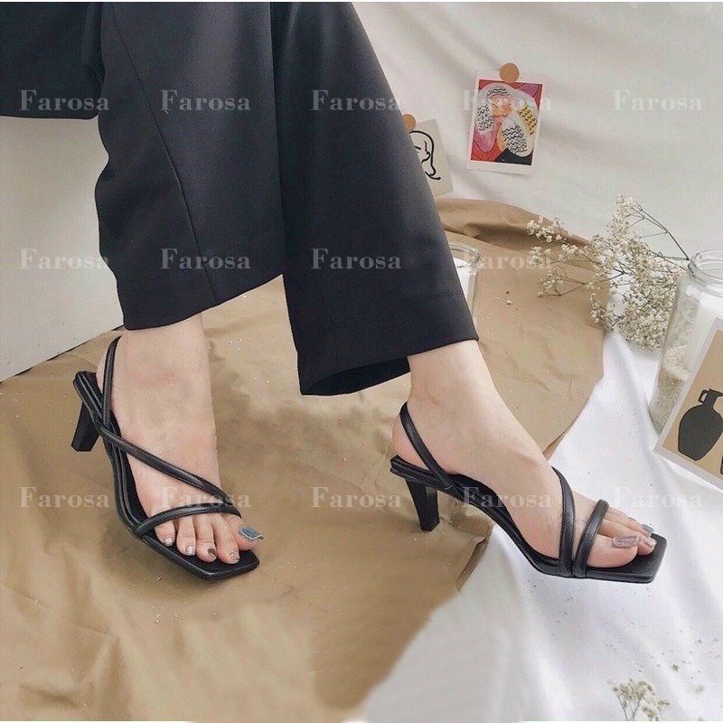 Giày sandal nữ 2 quai chéo gót 5cm san chảnh mã E28