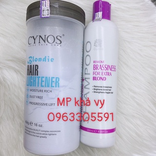 Combo Bột tẩy tóc Cynos 454g +khử vàng Cynos 300ML của Canada, chống xót tối đa, tẩy 1 lần lên tông 8,9