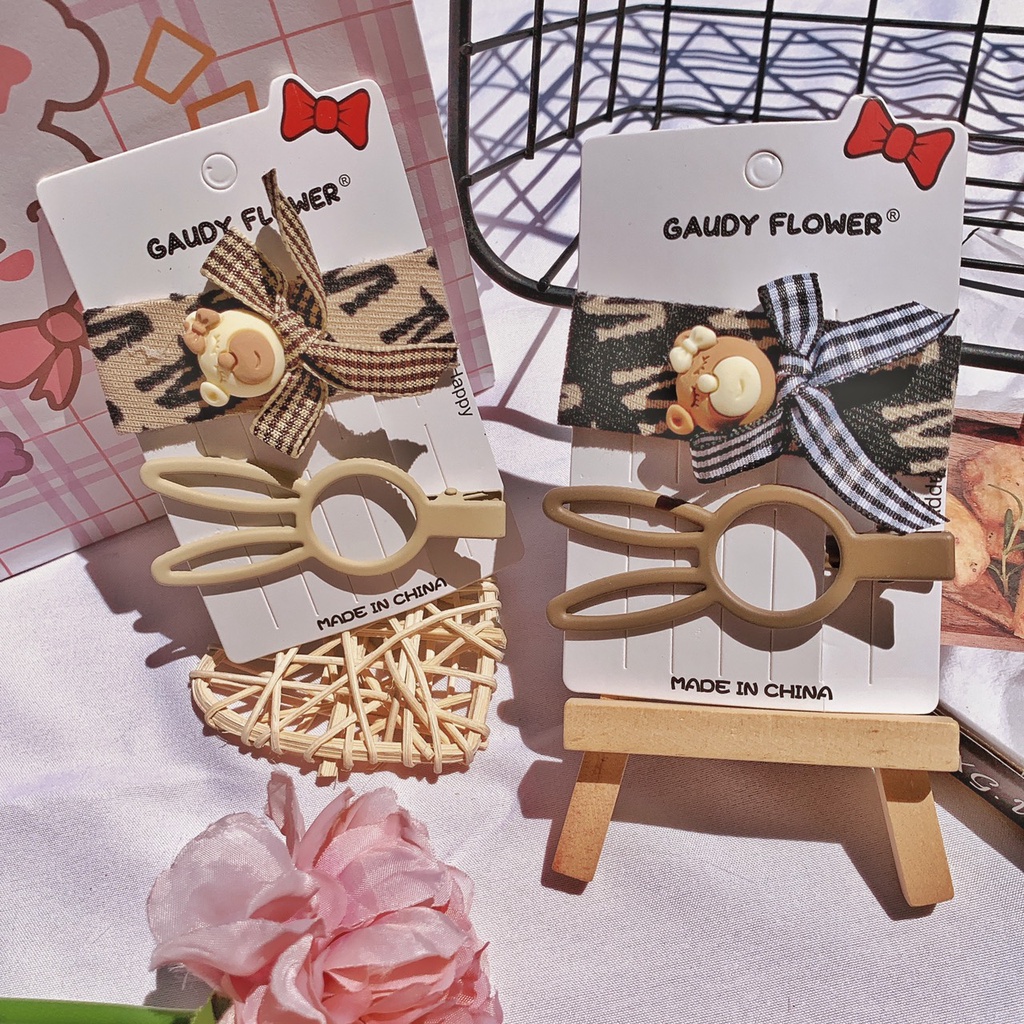SET Kẹp tóc phong cách hàn quốc nhiều mẫu cặp mái hình gấu ngọt ngào( SET / 2 CÂY) xinh xắn
