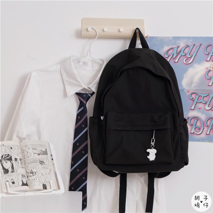 Balo đi học màu trơn chống thấm nước phong cách Harajuku Nhật Bản đơn giản dễ thương cho nữ