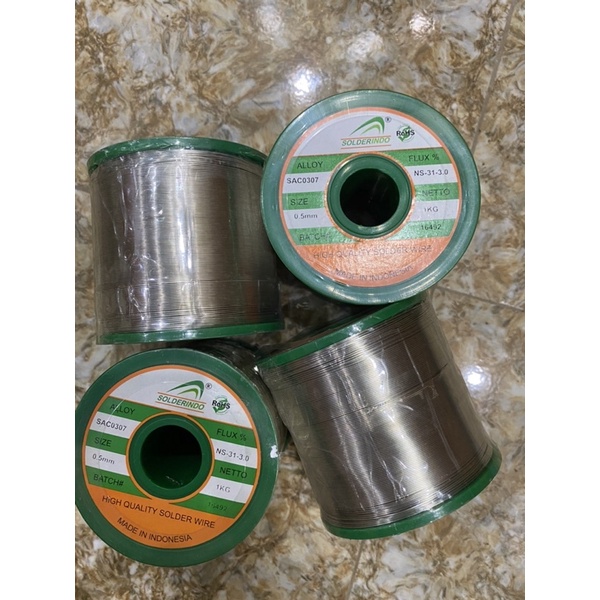 THIẾC HÀN KHÔNG CHÌ -1KG- nhẹ lửa - 100% thiếc-  đường kính 0.8mm