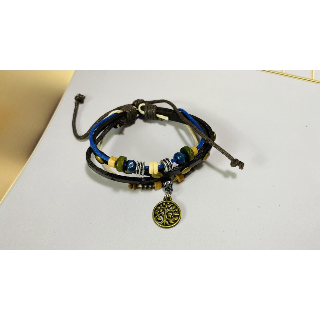 Vòng đeo tay da phong cách cổ điển, cá tính cho nam và nữ