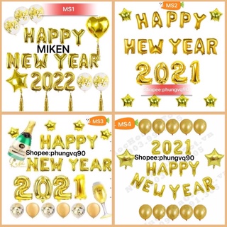 Set trang trí HAPPY NEW YEAR 2024 , trang trí Tết , phụ kiện bóng sinh nhật.