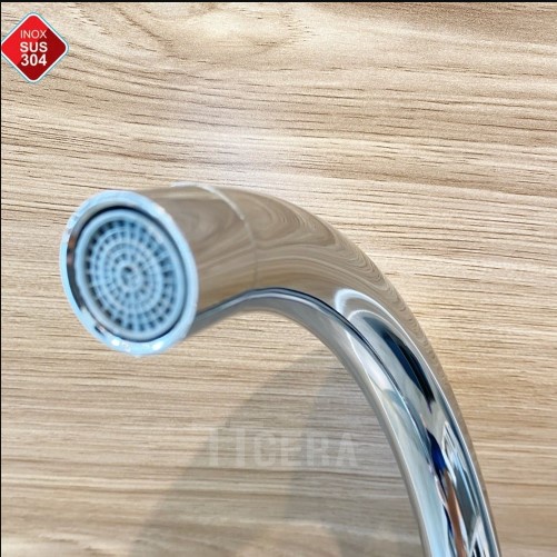 Vòi Rửa Chén Bát Lạnh INOX 304 Bóng Xoay Ổ Bi Phi lớn