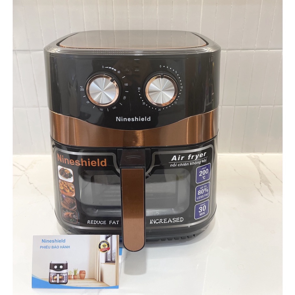 NỒI CHIÊN KHÔNG DẦU NINESHIELD KB-8002M MẪU MỚI 10.5 LÍT CÔNG SUẤT 1600W