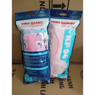 Thùng 300 khẩu trang KF94/4D vinh quang mask màu hồng