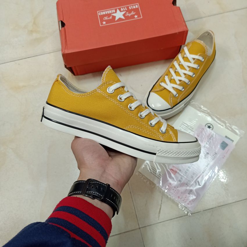 Giày sneaker converse 1970s màu vàng nam nữ cổ thấp