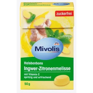 Kẹo ngậm vitamin c Mivolis, kẹo ngậm không đường vị cam và gừng tăng sức đề kháng - VyVy Store