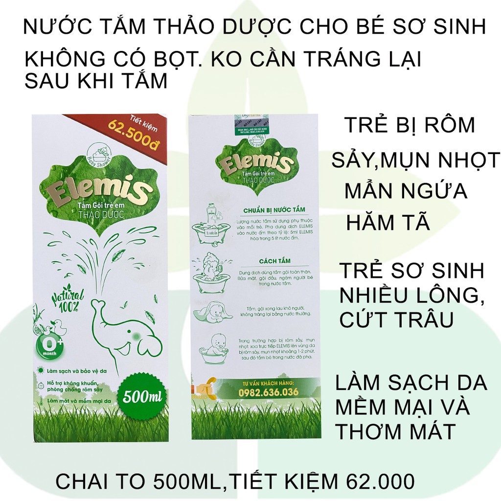 Chai To Sữa tắm Elemis 500ml Thảo Dược Dành Cho Trẻ Nhỏ,Rôm Sẩy,Mụn Nhọt,Mẩn Ngứa,Dị Ứng