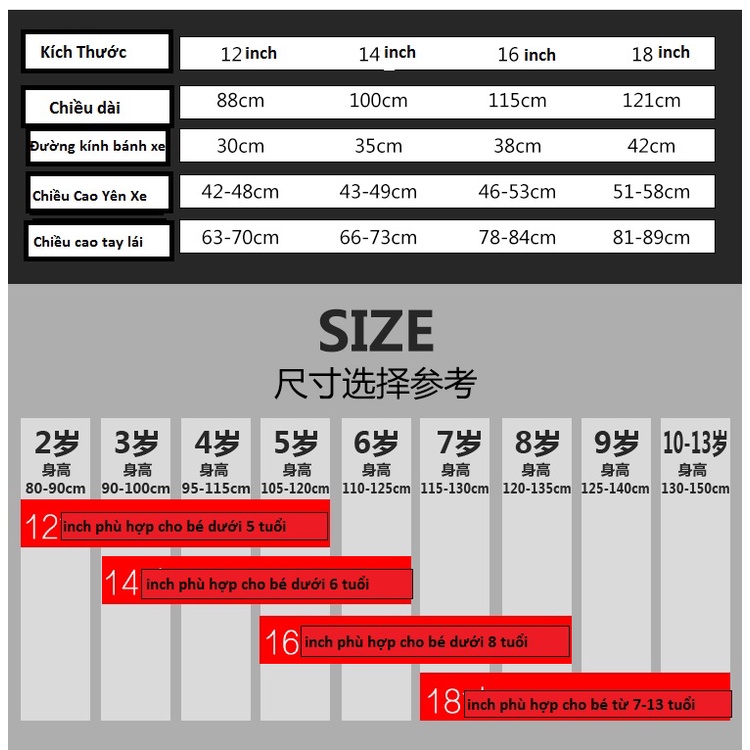 Xe đạp thể thao BEIQITONG vành nan cho bé