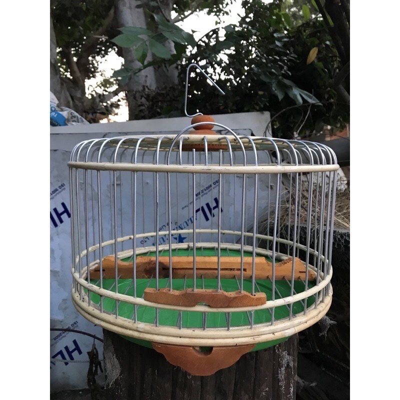 Lồng cu nhôm 35cm kèm 2 rế đứng chim cu gáy