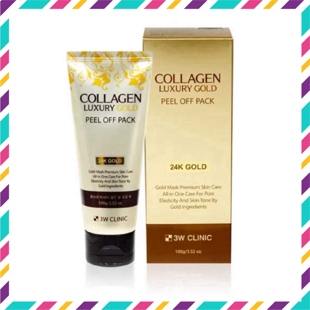 (Chính Hãng) Mặt Nạ Lột Tinh Chất Vàng Gold 3W Clinic Collagen & Luxury Gold Peel Off Pack 100g Hàn Quốc