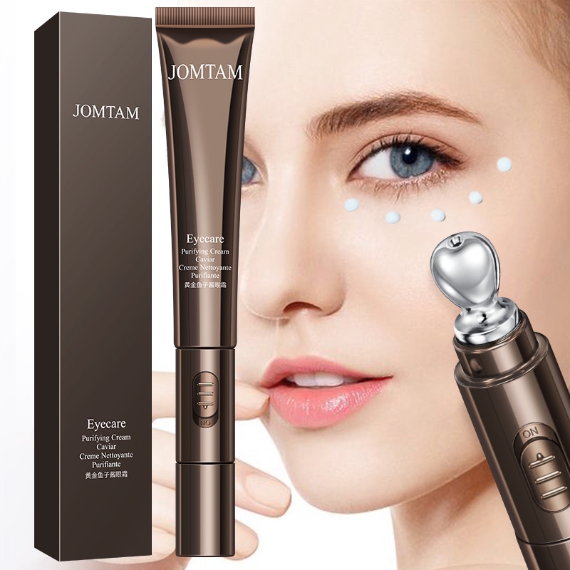 JOMTAM Electric Eye Cream Massage Stick Improves Dark Circles Under Eye Bags Tightening Eyes Gold Caviar Eye Cream